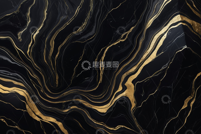 高清大图下载【趣麦麦图】黑金抽象纹理艺术背景