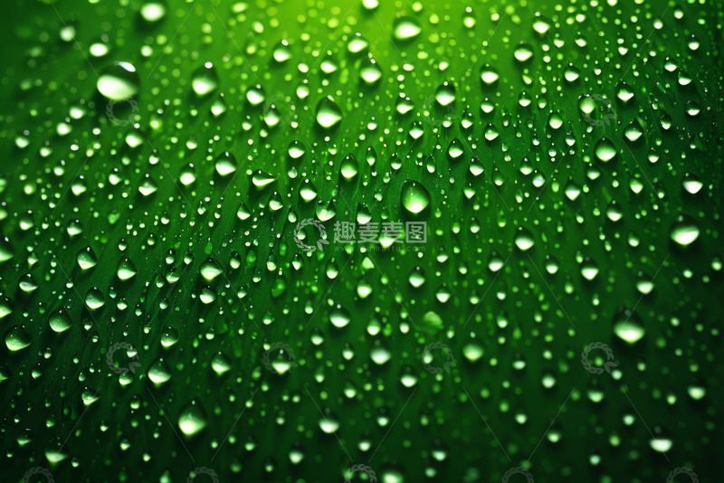 高清大图下载【趣麦麦图】绿叶上的晶莹水珠
