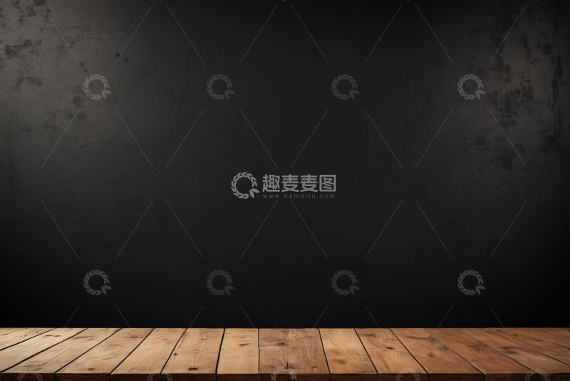 高清大图下载【趣麦麦图】黑色背景下的木质桌面
