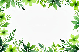 绿色植物花卉边框素材