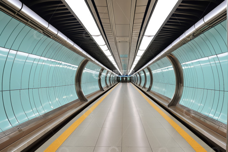 高清大图下载【趣麦麦图】空旷地铁站台通道场景