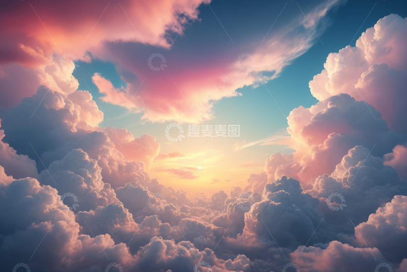 高清大图下载【趣麦麦图】绚丽天空中的梦幻云朵