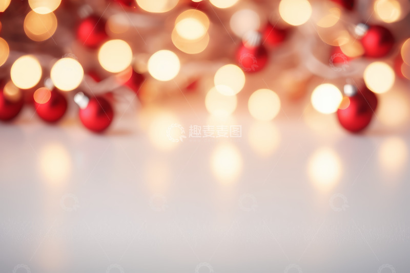 高清大图下载【趣麦麦图】红色圣诞装饰灯光背景