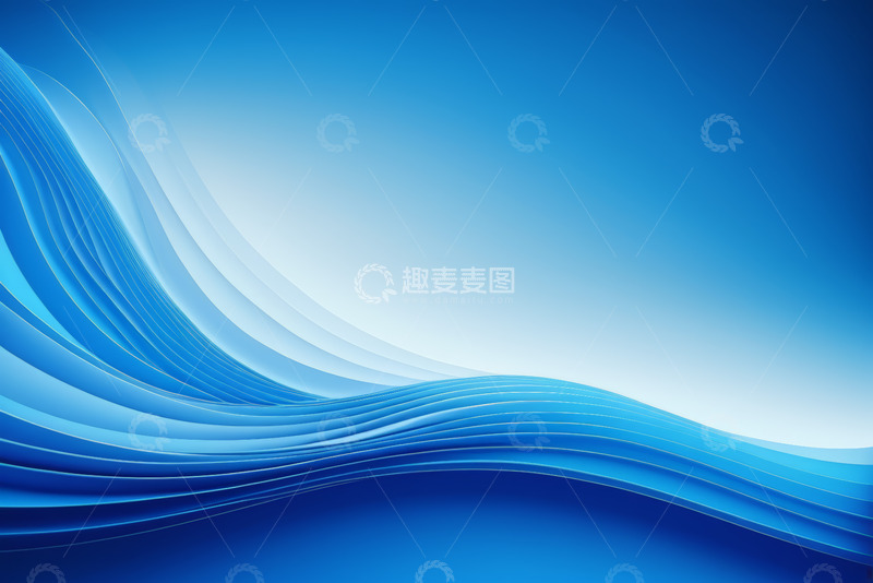 高清大图下载【趣麦麦图】蓝色抽象线条背景素材
