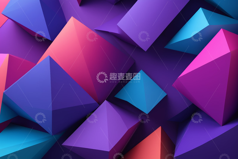 高清大图下载【趣麦麦图】多彩多边形抽象背景素材