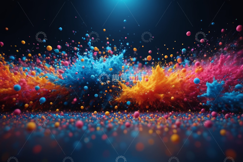 高清大图下载【趣麦麦图】彩色粉末流动爆发效果