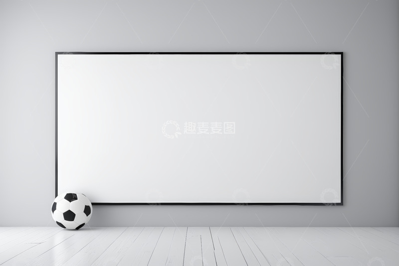 高清大图下载【趣麦麦图】室内白墙旁的足球场景