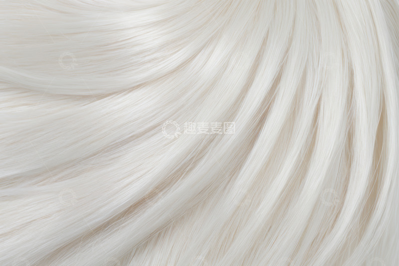 高清大图下载【趣麦麦图】白色柔顺发丝纹理特写