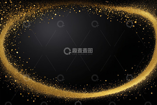 黑色背景金色粒子环形效果