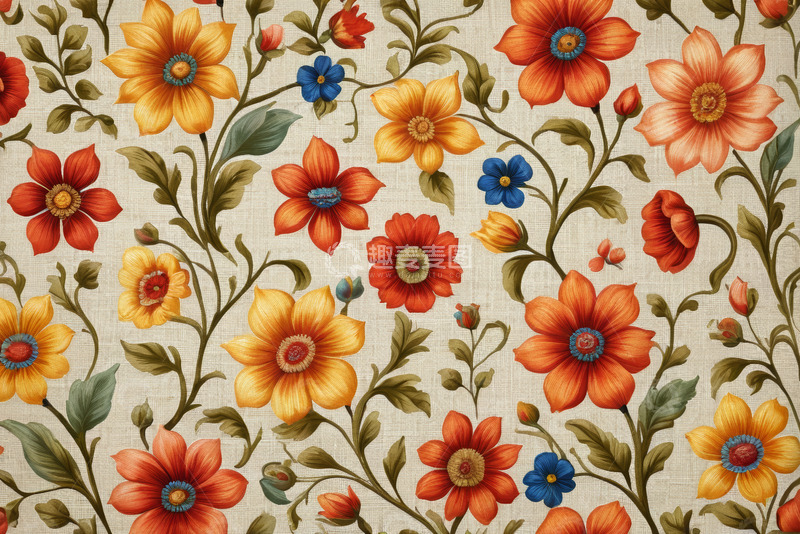 高清大图下载【趣麦麦图】花卉图案背景装饰素材