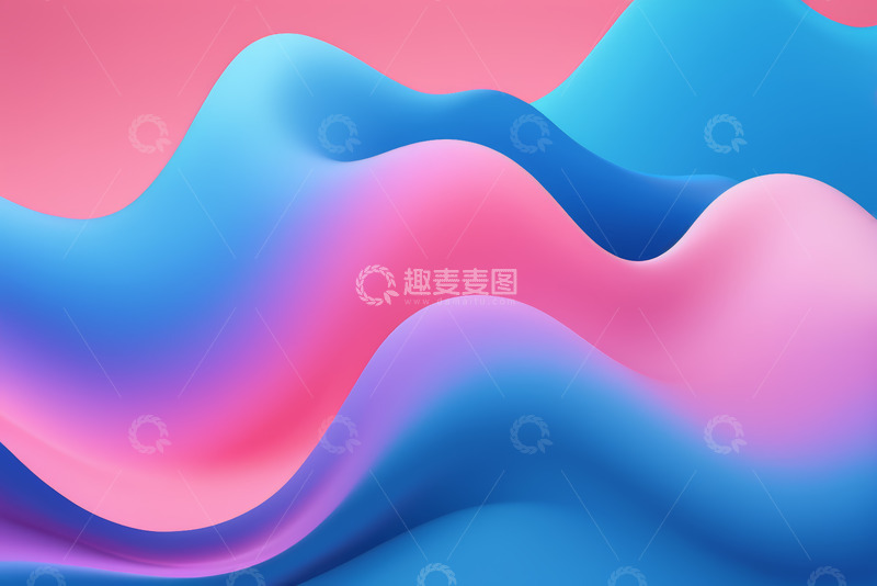 高清大图下载【趣麦麦图】蓝粉渐变抽象流体背景
