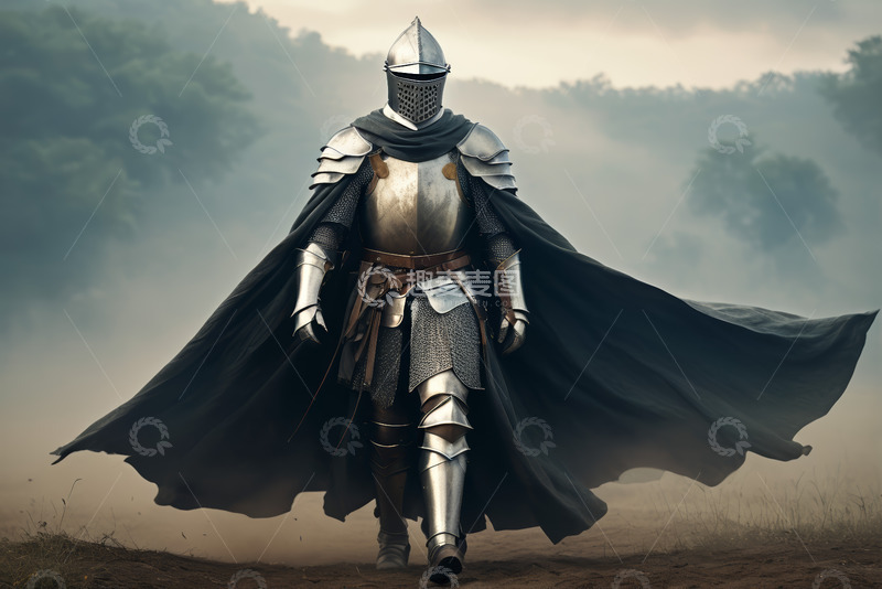 高清大图下载【趣麦麦图】中世纪骑士身着盔甲行走