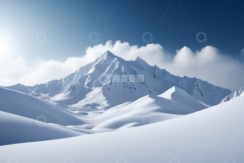 高清大图下载【趣麦麦图】雪山雪景全景