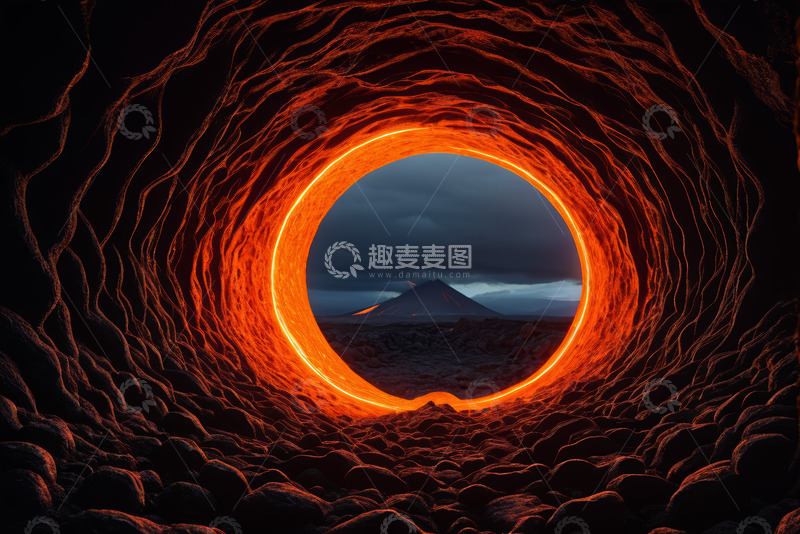 高清大图下载【趣麦麦图】火山洞口景观