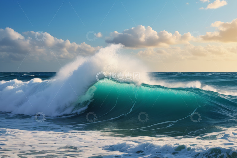高清大图下载【趣麦麦图】大海翻涌的波浪景观