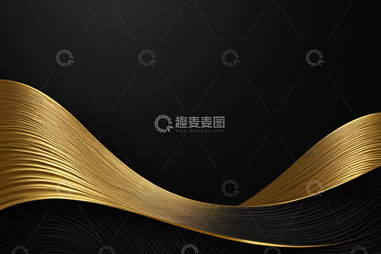 黑金背景金色波浪纹理
