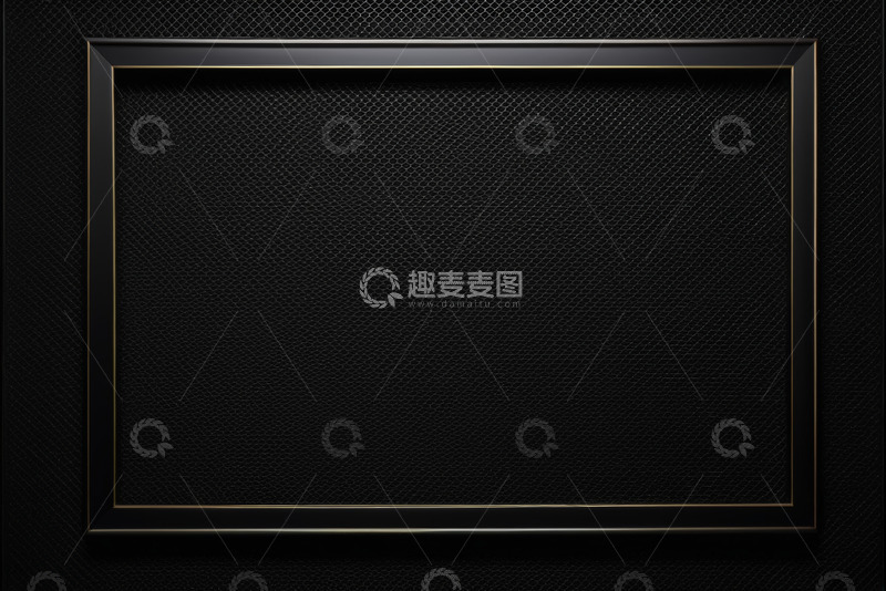 高清大图下载【趣麦麦图】黑色背景金色边框装饰框架