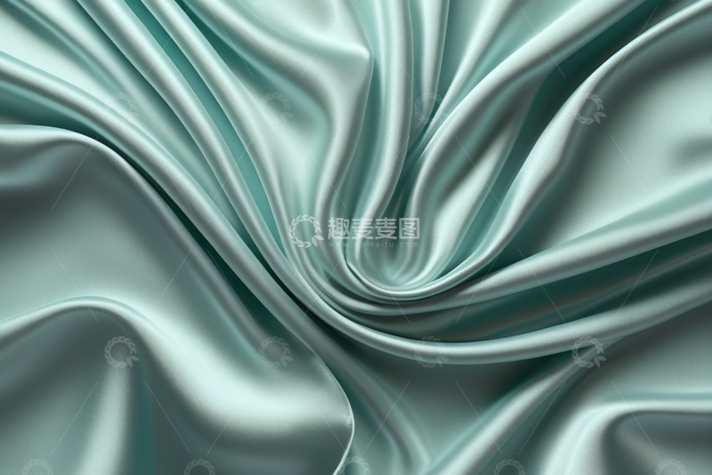 高清大图下载【趣麦麦图】淡青色丝绸布料纹理特写