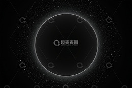 黑色背景环形光效星空图案