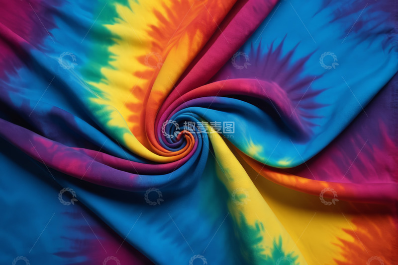 高清大图下载【趣麦麦图】多彩扎染布料特写