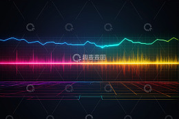 彩色音频波形图背景