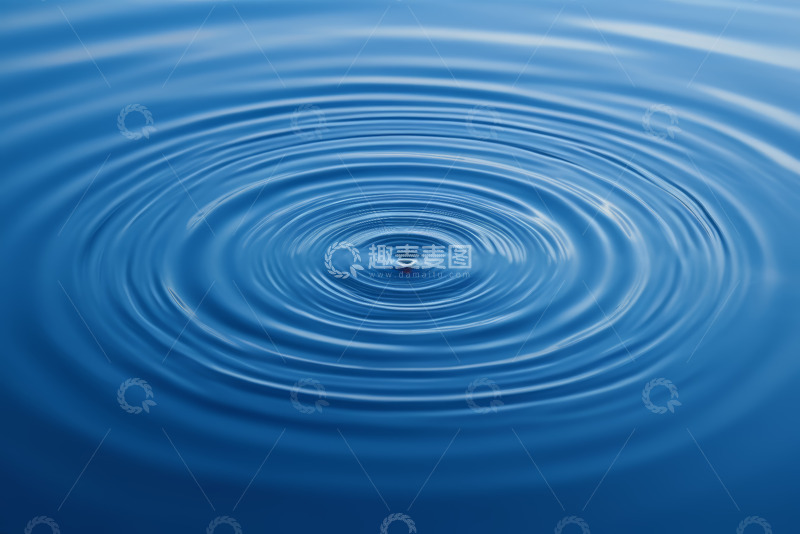 高清大图下载【趣麦麦图】蓝色水面上的涟漪