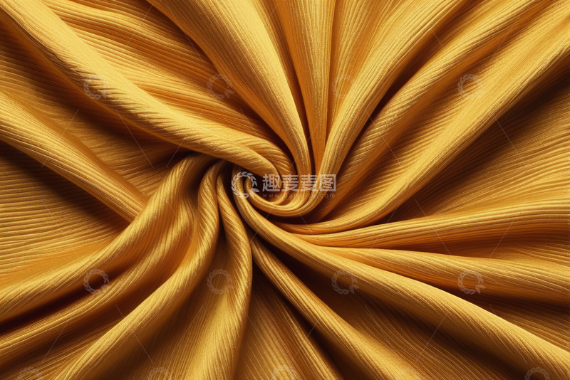 高清大图下载【趣麦麦图】金黄色褶皱织物特写
