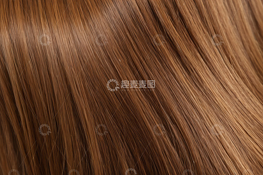 柔顺棕色秀发特写