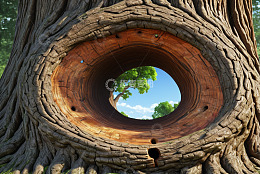 树洞视角下的户外自然景观