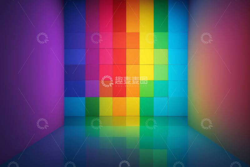 高清大图下载【趣麦麦图】彩色方块背景空间