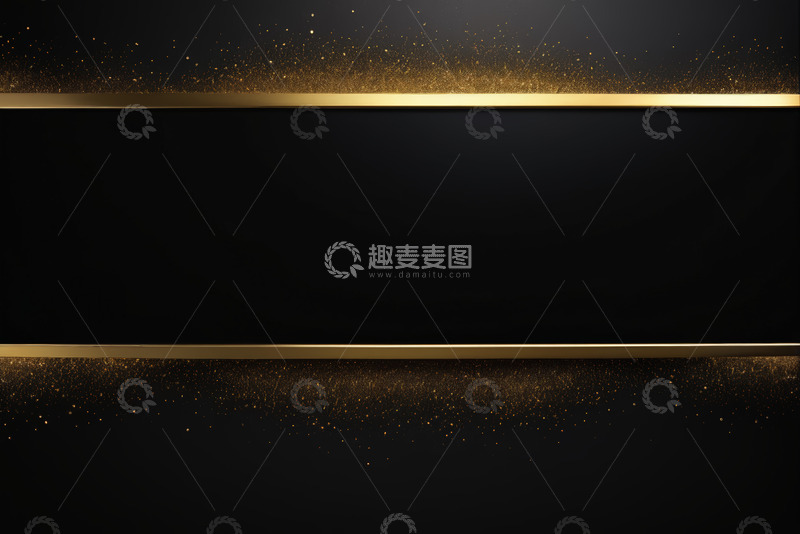 高清大图下载【趣麦麦图】黑金背景金色粒子装饰素材