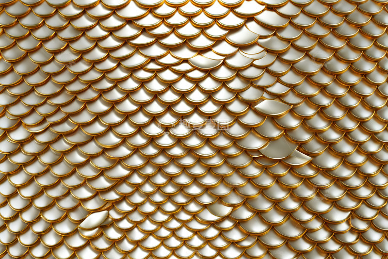 高清大图下载【趣麦麦图】金色鳞片质感背景纹理素材
