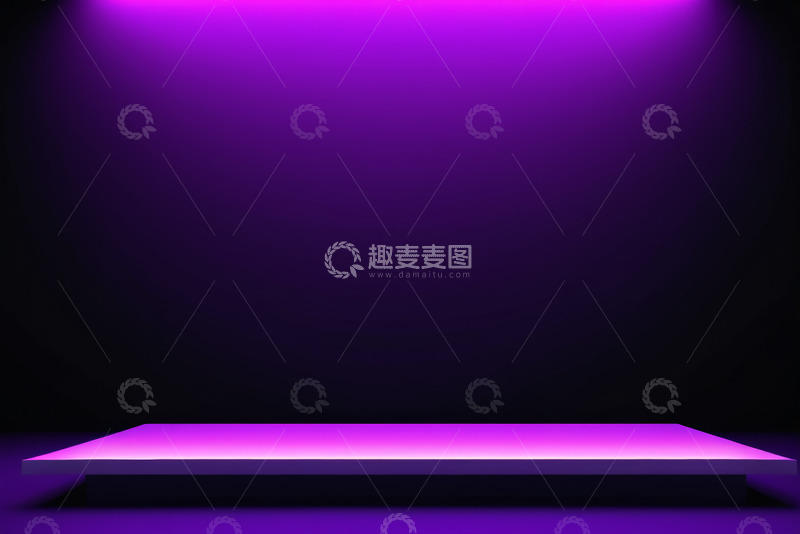 高清大图下载【趣麦麦图】紫色灯光照射下的展示平台