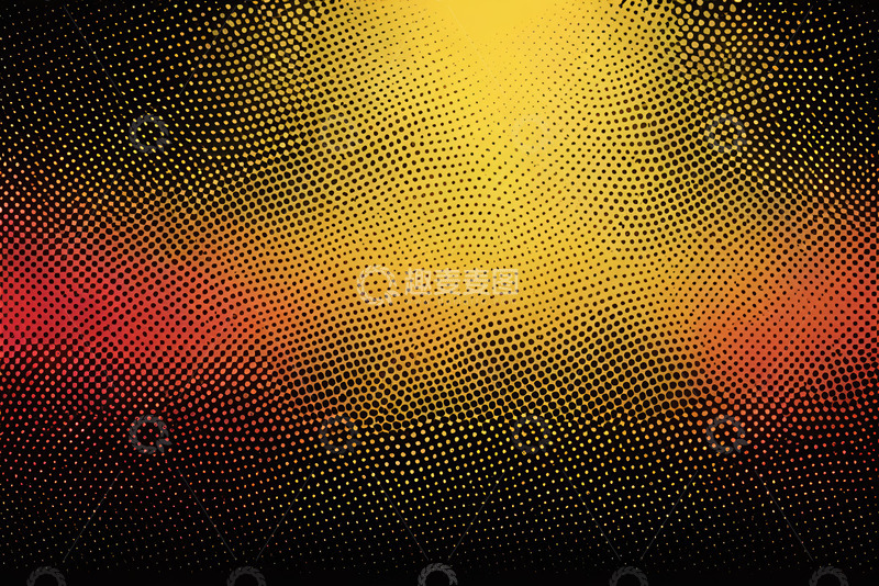 高清大图下载【趣麦麦图】红黄渐变半色调抽象背景