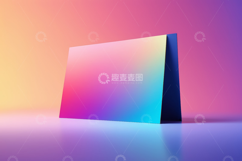 高清大图下载【趣麦麦图】渐变色彩立体几何块背景