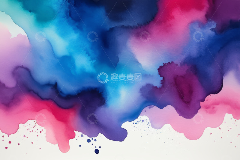 高清大图下载【趣麦麦图】彩色水彩晕染背景素材
