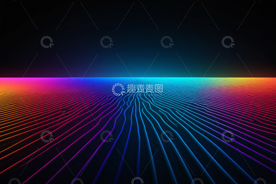 彩色发光抽象线条背景