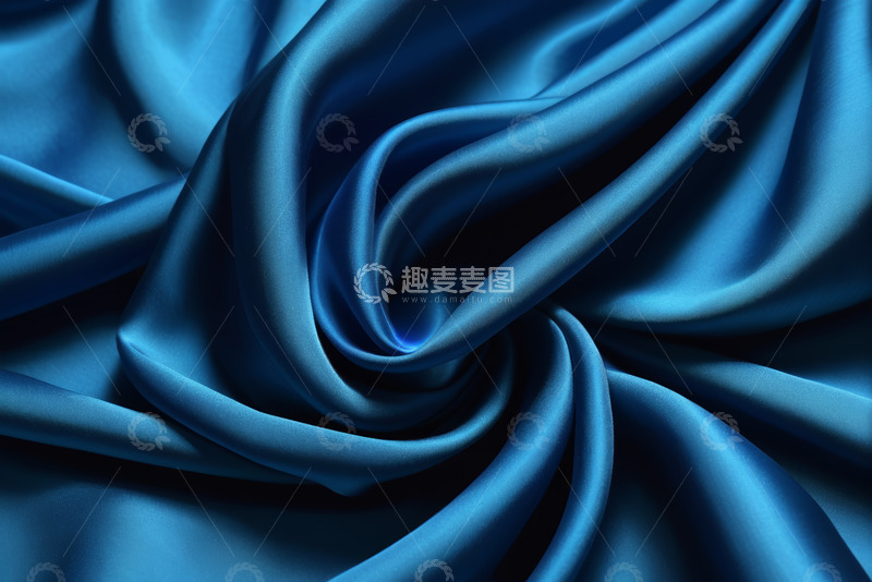 高清大图下载【趣麦麦图】蓝色丝绸布料特写