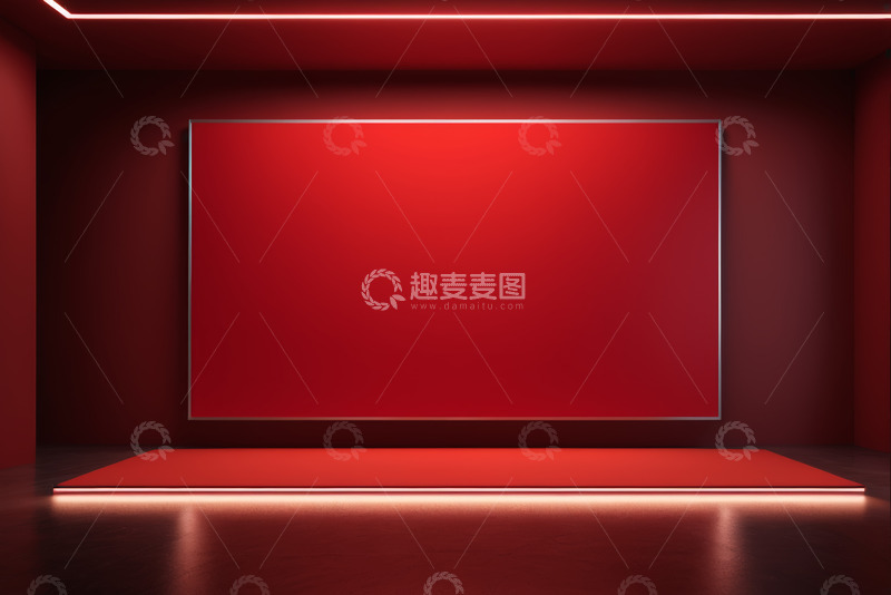 高清大图下载【趣麦麦图】红色背景舞台展示空间