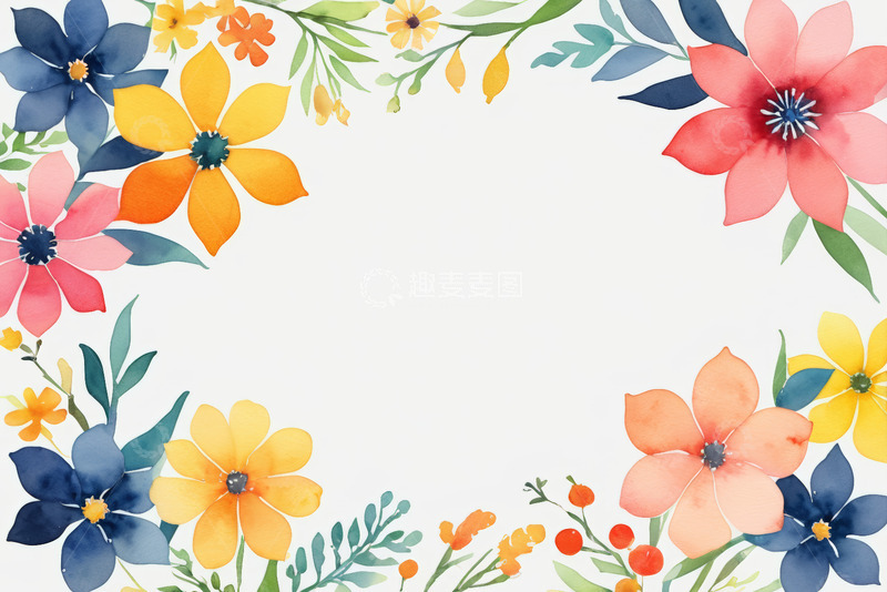 高清大图下载【趣麦麦图】多彩花卉装饰图案素材