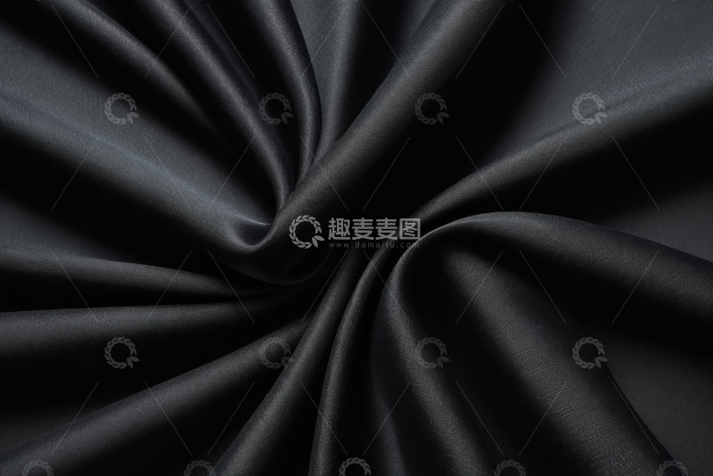 高清大图下载【趣麦麦图】黑色丝绸织物纹理特写