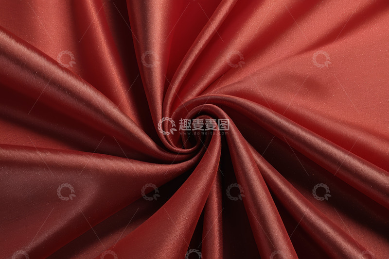高清大图下载【趣麦麦图】红色丝绸织物纹理特写