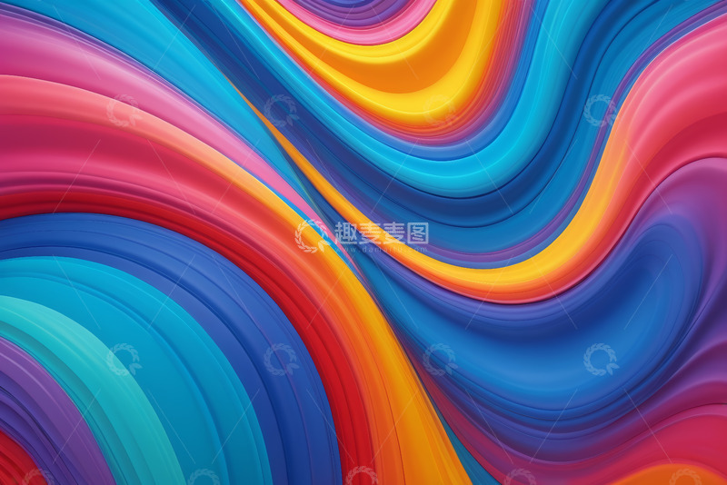 高清大图下载【趣麦麦图】彩色抽象流动背景素材