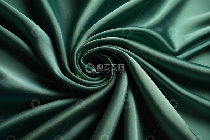 高清大图下载【趣麦麦图】墨绿色丝绸织物特写