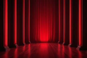 红色幕布舞台背景