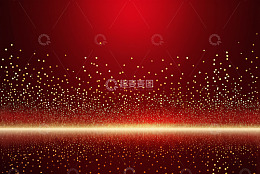 红色背景金色粒子发光效果
