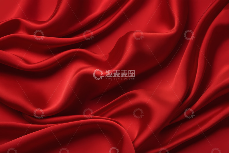 高清大图下载【趣麦麦图】红色丝绸纹理背景