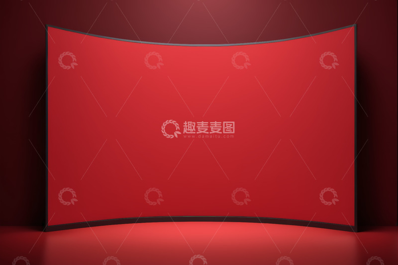 高清大图下载【趣麦麦图】红色弧形背景展示空间