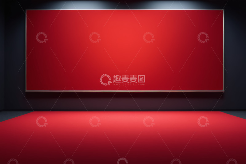 高清大图下载【趣麦麦图】红色背景墙与红色地毯场景