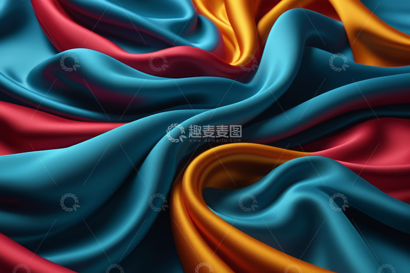 高清大图下载【趣麦麦图】多彩丝绸波浪纹理素材